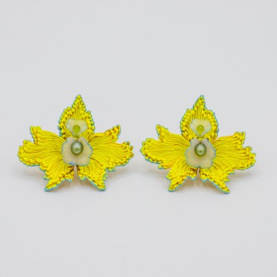 Earrings, Aerides (Yellow), Series: For When We Flourish