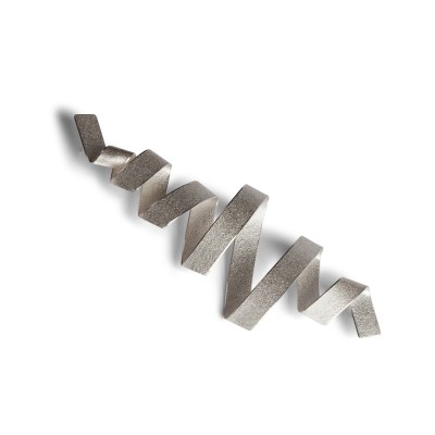 Sculptural brooch / pin, calligraphy - medium