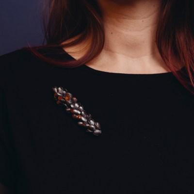 Brooch, Carnelian Seeds Brooch