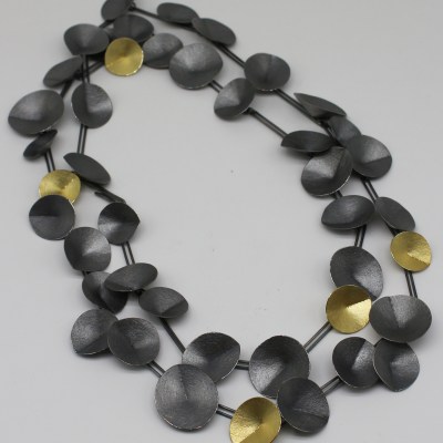 Extra-Long Oxidised Necklace, Lotus